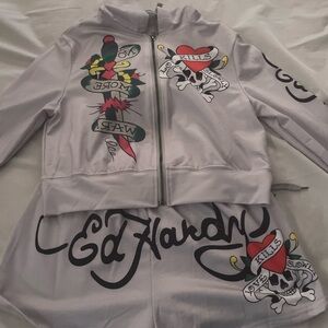 Ed Hardy Graphic Hoodie and Pants Set
